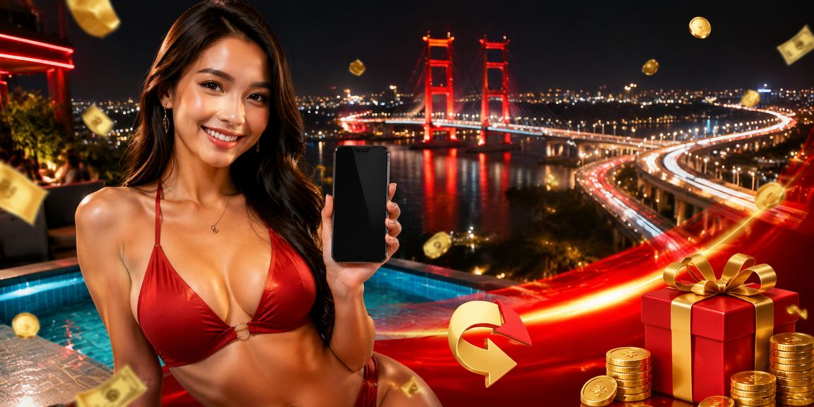 Tampilan bonus cashback platform dengan lampu neon modern