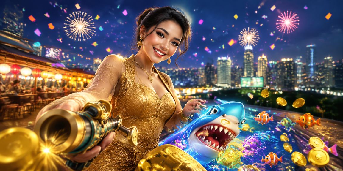 Suasana malam hari di pasar lokal Indonesia, mencerminkan aktivitas hiburan digital yang ramai